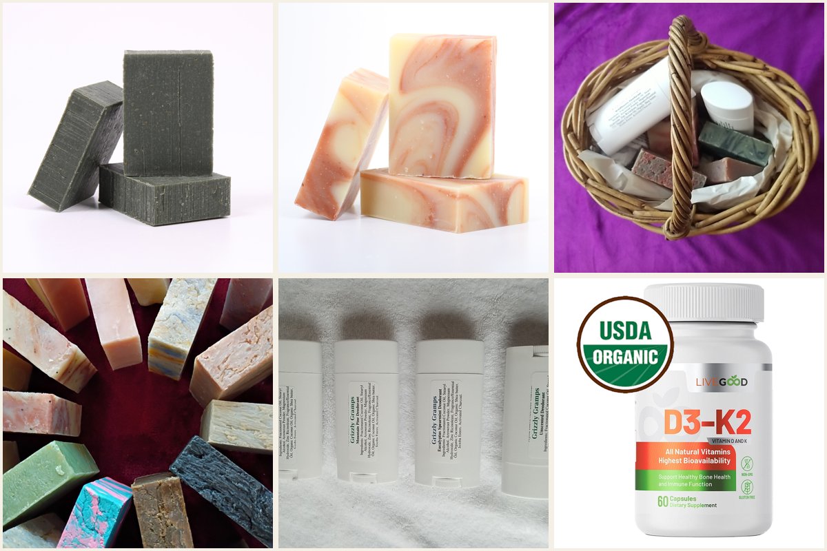 Handmade soap, natural deodorant, gift baskets and LiveGood supplements from Gramps Goods